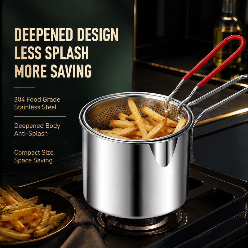 🍟 Mini-friteuse avec panier filtrant : friteuse en acier inoxydable pour petites quantités ! 🍳