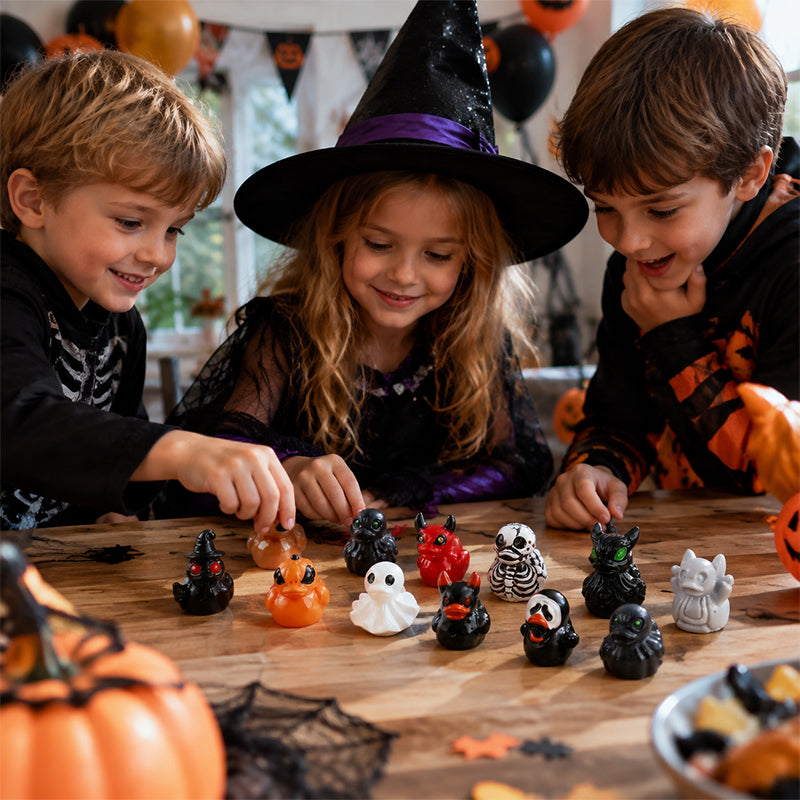 🎃🐤 Mini-canards en résine pour Halloween — 12 motifs effrayants, petites décorations de 1 pouce