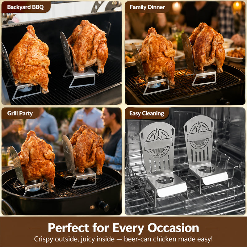 🍗 Support pour poulet à la canette de bière : support vertical pour barbecue et four ! 🍻