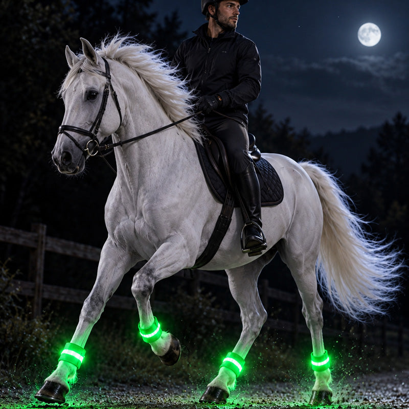 🐎 Bandes lumineuses Glow Stride pour les pattes — Lumières LED pour les pattes des chevaux