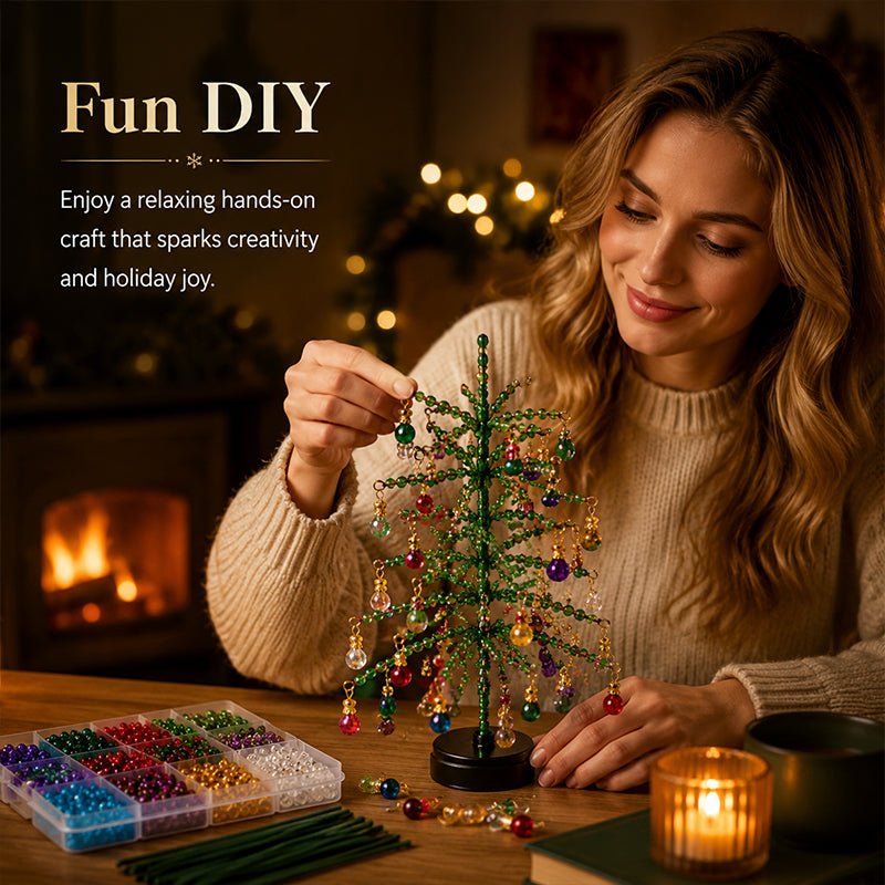 🎄✨ Kit de bricolage pour sapin de Noël en perles – 🎅 Créez votre propre décoration de Noël étincelante