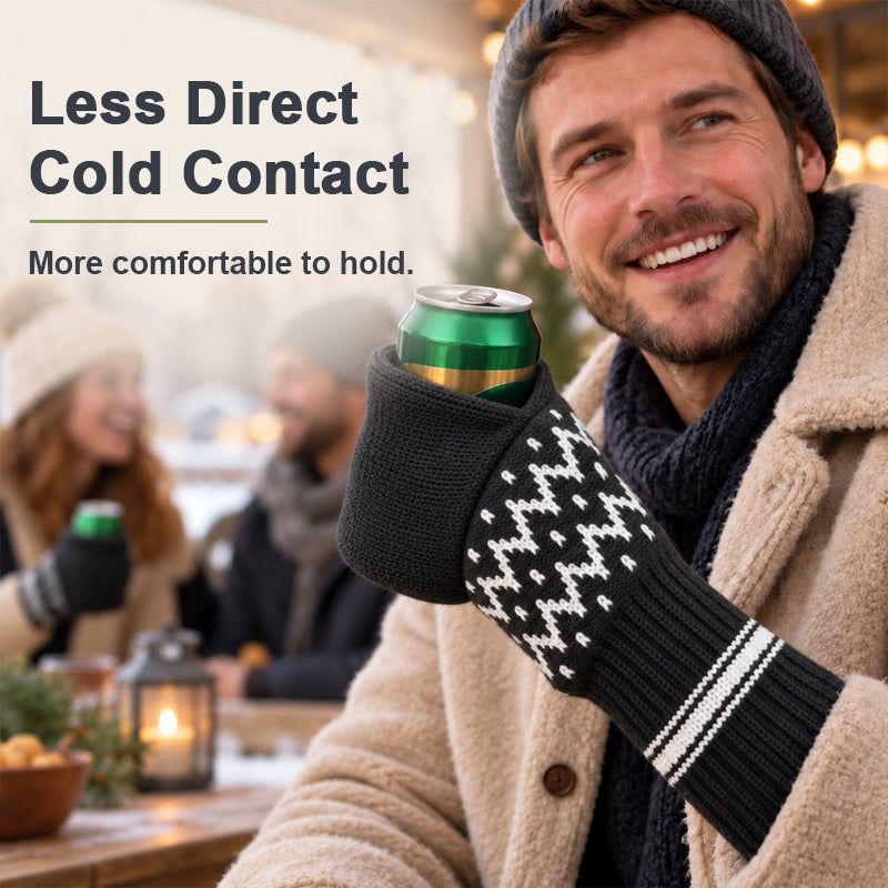 🧤🍺 Gant à bière d'hiver — Porte-verre avec poche chauffante