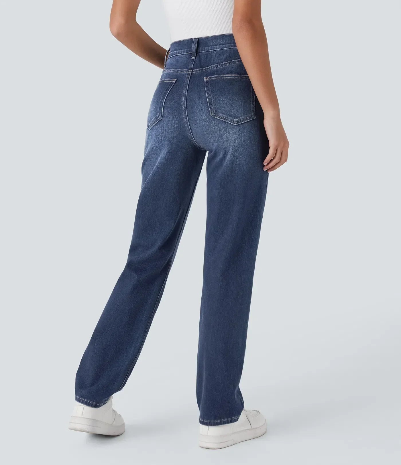 Pantalon taille haute élastique et confortable