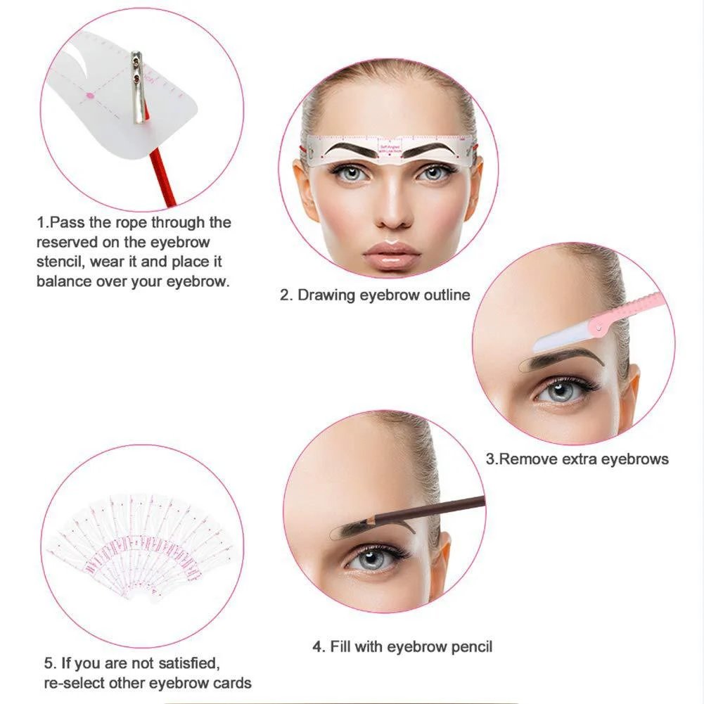 ✨💕 12 formes, un sourcil parfait — Kit de pochoirs à sourcils
