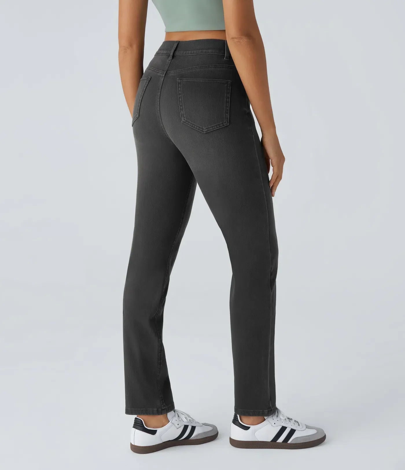 Pantalon taille haute élastique et confortable
