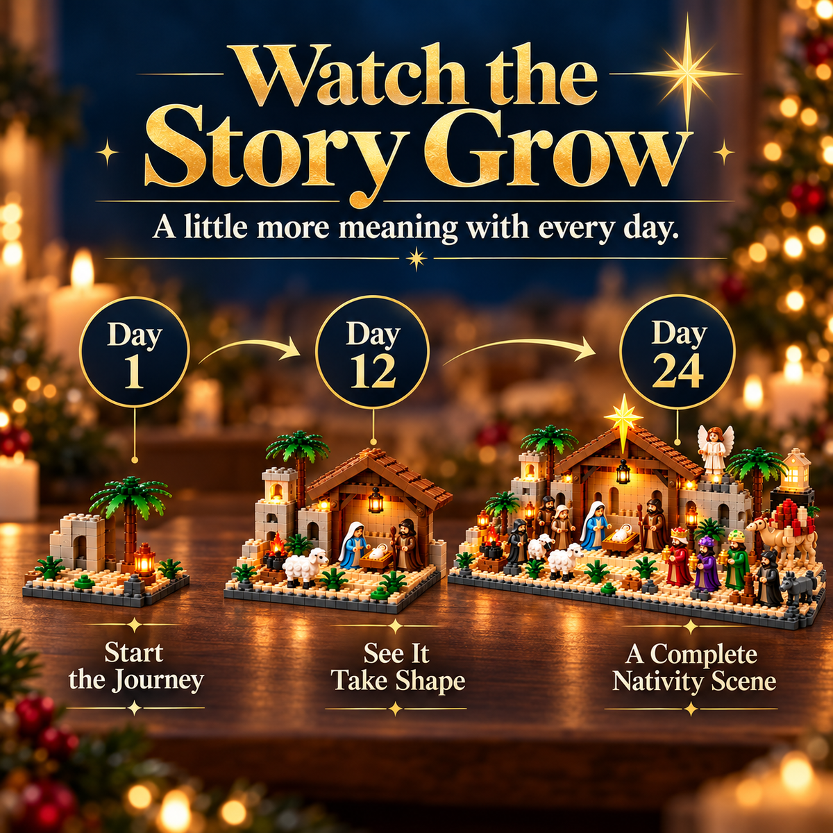 ⭐ Calendrier de l'Avent « Crèche » d'AmenBricks — Compte à rebours de Noël à construire en 24 jours