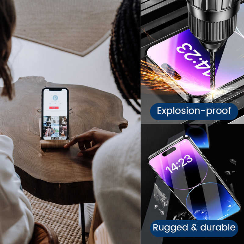 📱Protecteur d'écran de confidentialité — Plateau facilitant l'installation, moins de poussière, vue avant dégagée
