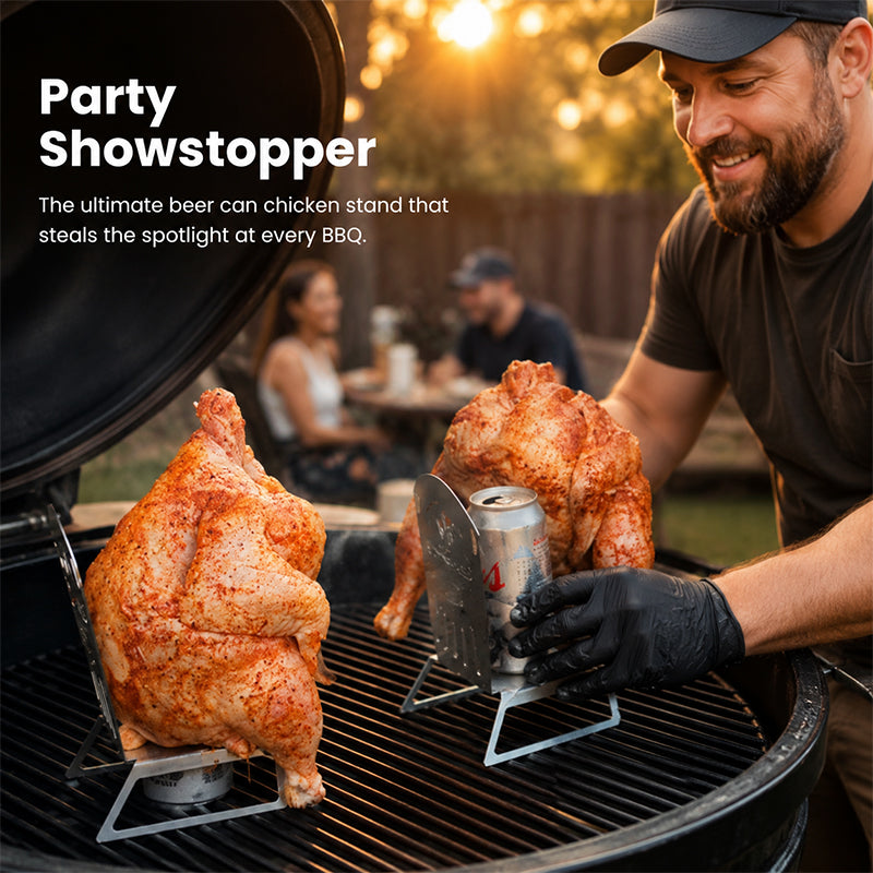 🍗 Support pour poulet à la canette de bière : support vertical pour barbecue et four ! 🍻