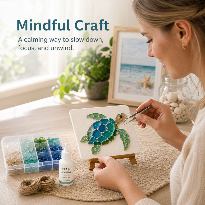 🌊✨ Kit de bricolage artistique sur le thème de l'océan – Créez un superbe chef-d'œuvre en mosaïque