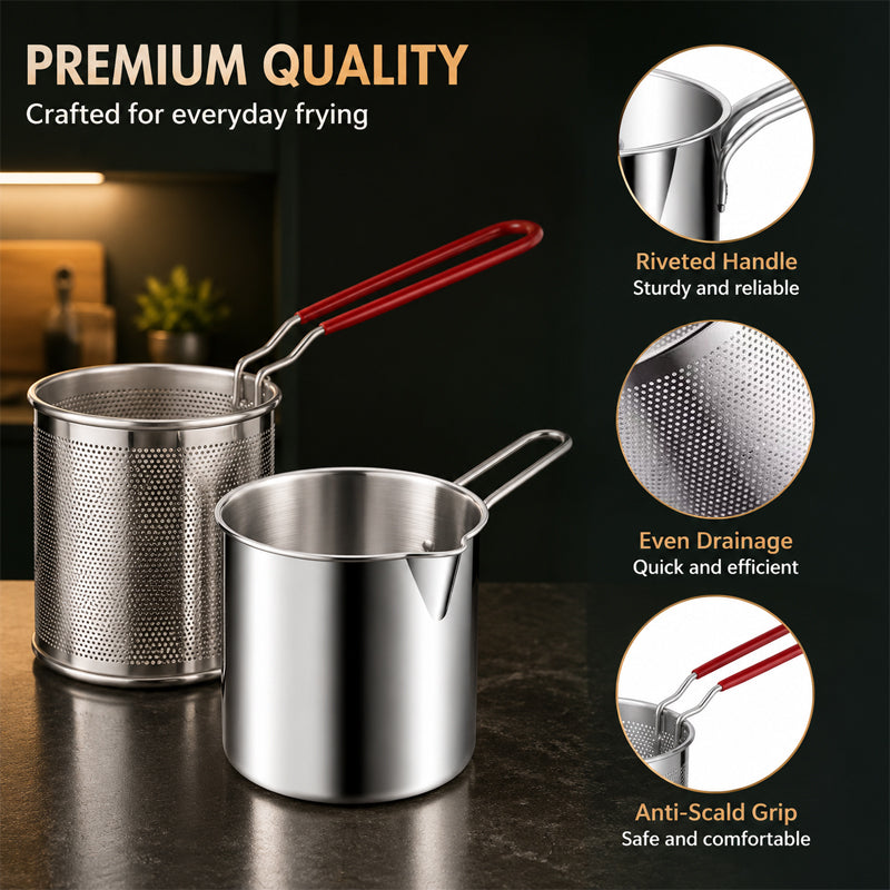 🍟 Mini-friteuse avec panier filtrant : friteuse en acier inoxydable pour petites quantités ! 🍳