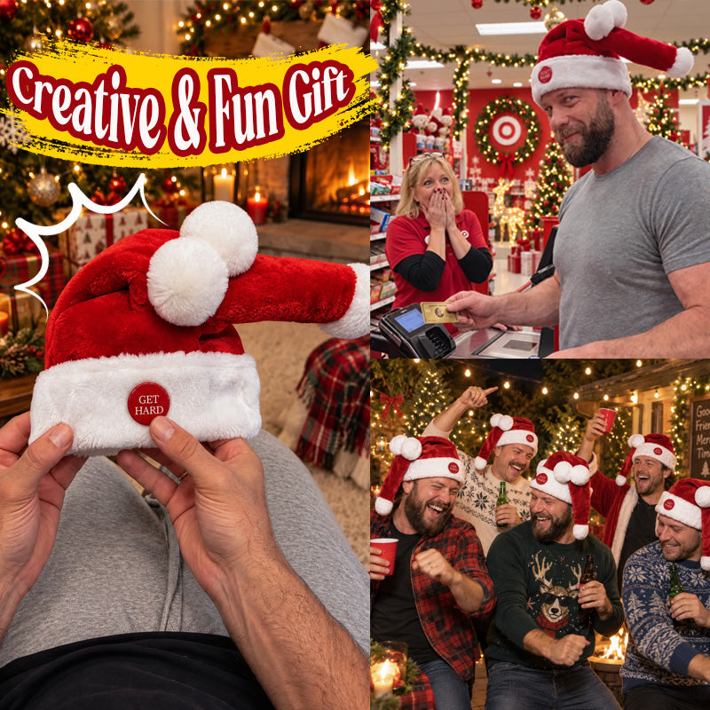 🎅😂 Funny Moving Santa Hat — Button-Activated Christmas Party Gag Gift