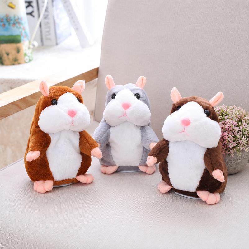 🐹 Peluche de hamster parlant — Répète ce que vous dites et remue la tête, 3 couleurs + édition de Noël