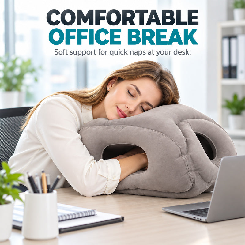 ✈️💤 Oreiller de sommeil gonflable portable pour avion — Soutien pour dormir sur le ventre et sur le côté