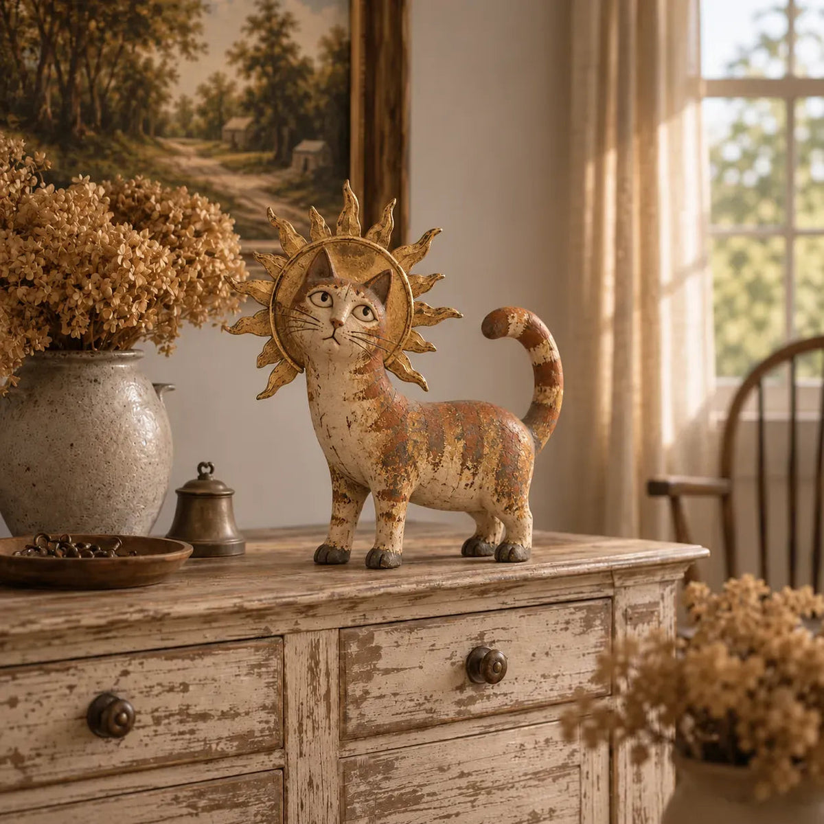 👑🐈 Figurines « La Cour des chats médiévale » — 5 personnages royaux inspirés du style vintage, à disposer sur vos étagères ou vos cheminées