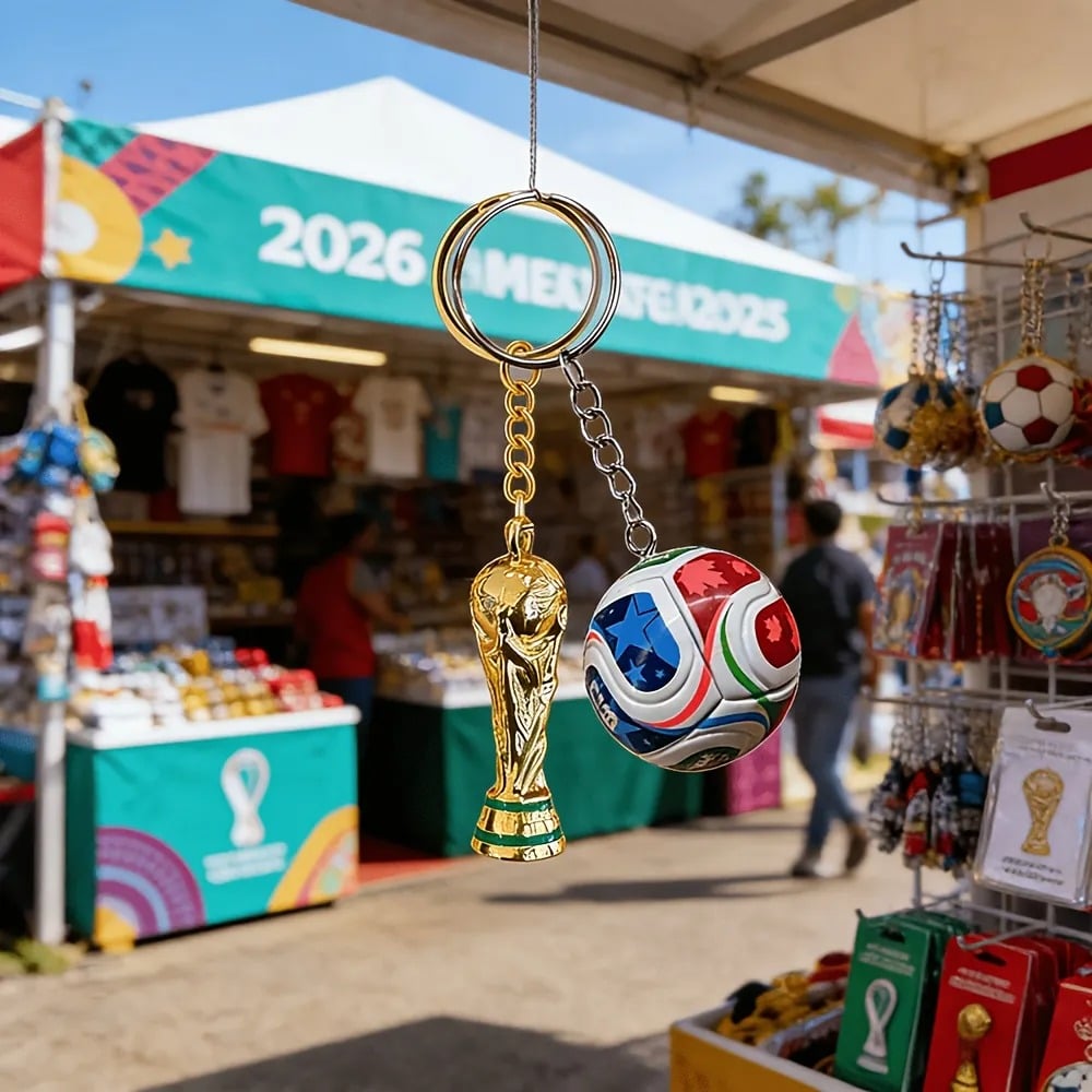 🏆 Porte-clés Coupe du monde 2026 : trophée et ballon de foot en édition limitée, le cadeau idéal pour les fans ! 🇨🇦🇲🇽🇺🇸
