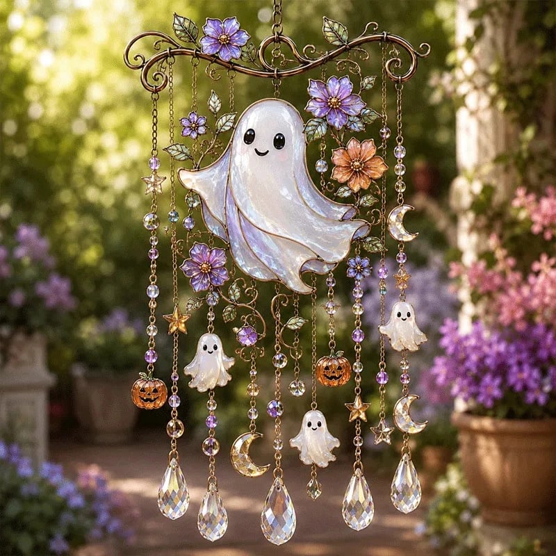 🎃Diffusez une lumière arc-en-ciel avec ces carillons éoliens gothiques d'Halloween ! 🎃✨