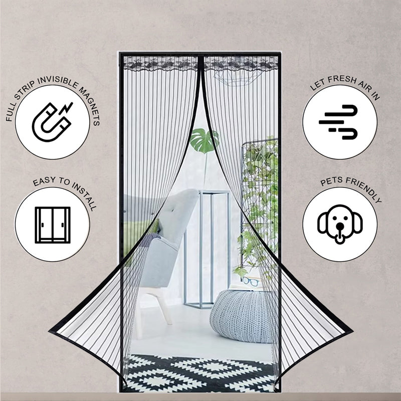 🦟 Éloignez les nuisibles : s'installe en 2 minutes ! Le rideau de porte en filet magnétique ! 🚪✨