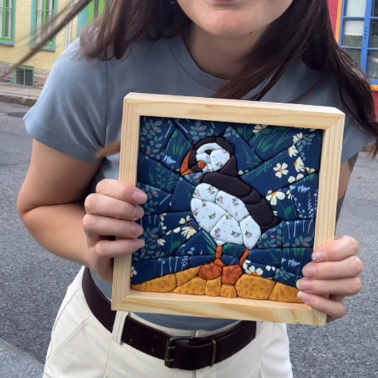 🖼️Une œuvre d'art rustique en patchwork, cousue à la main et encadrée ! 🌿