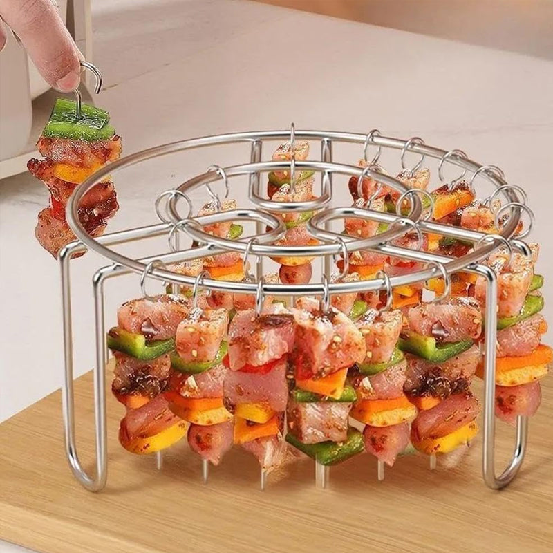Savourez des brochettes parfaitement croustillantes et juteuses préparées dans votre friteuse à air chaud ! 🍢✨