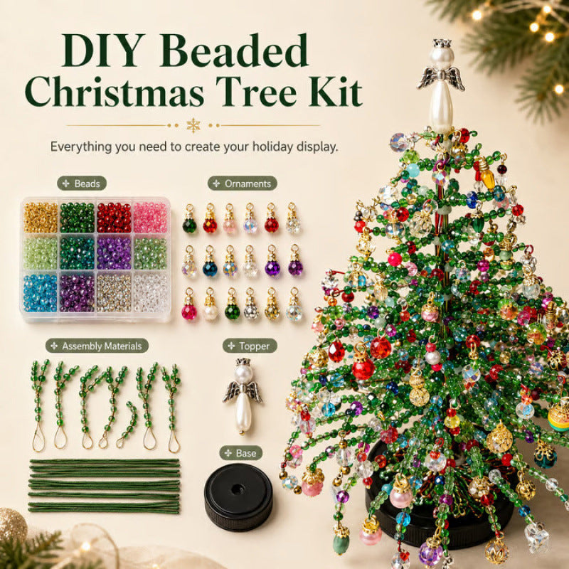 🎄✨ Kit de bricolage pour sapin de Noël en perles – 🎅 Créez votre propre décoration de Noël étincelante
