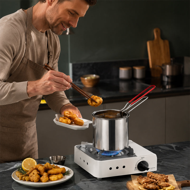 🍟 Mini-friteuse avec panier filtrant : friteuse en acier inoxydable pour petites quantités ! 🍳
