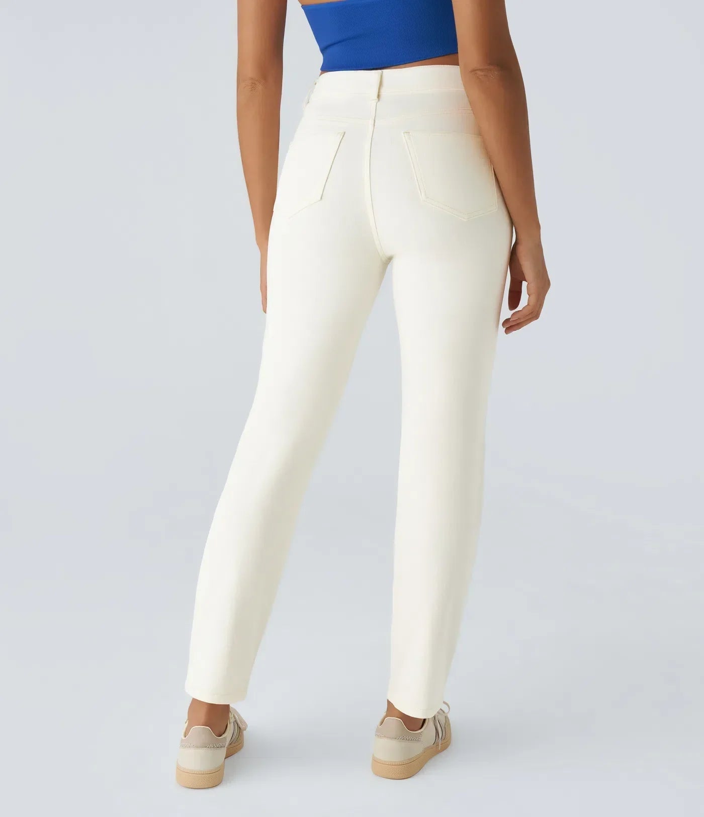 Pantalon taille haute élastique et confortable