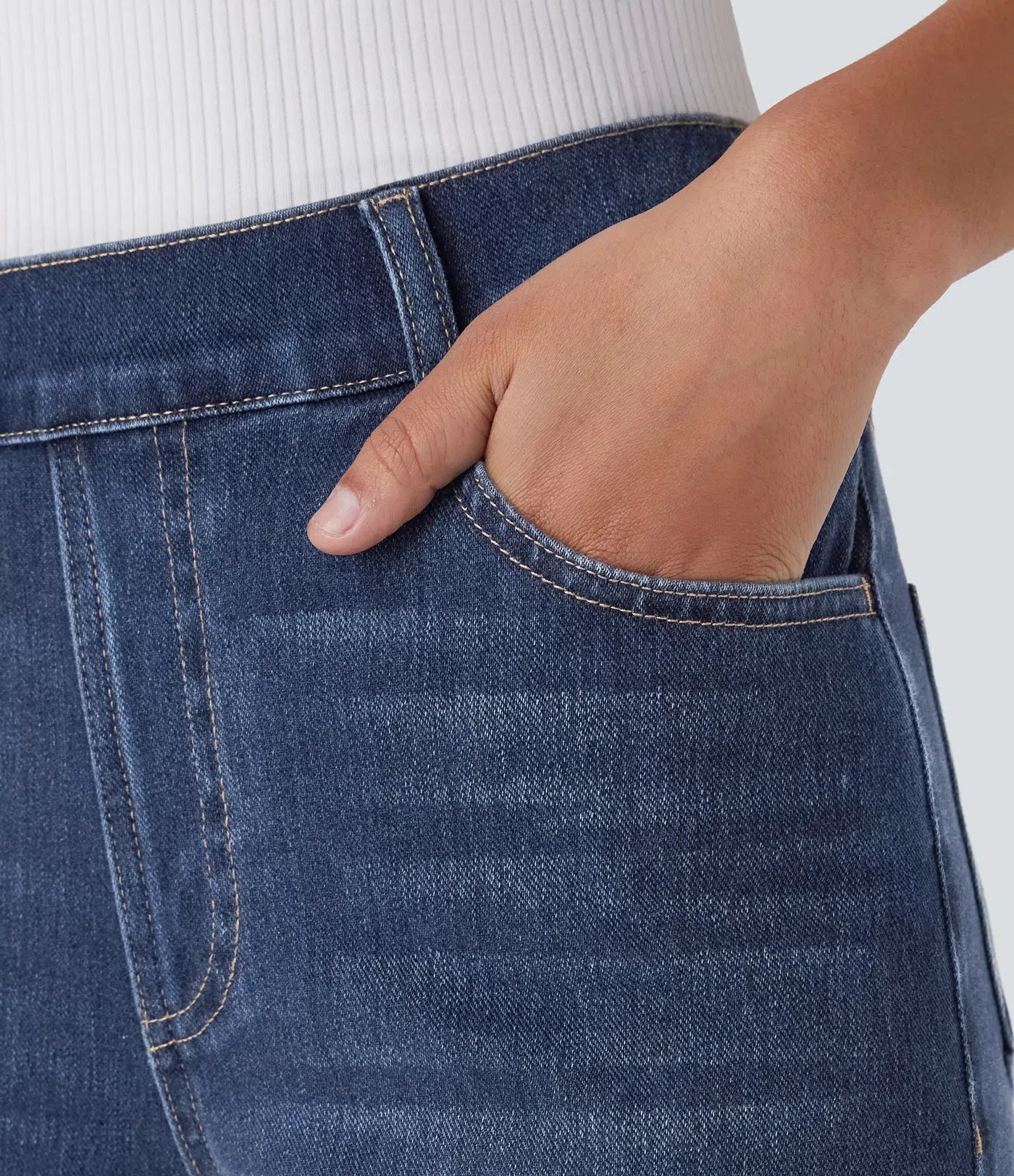 Pantalon taille haute élastique et confortable