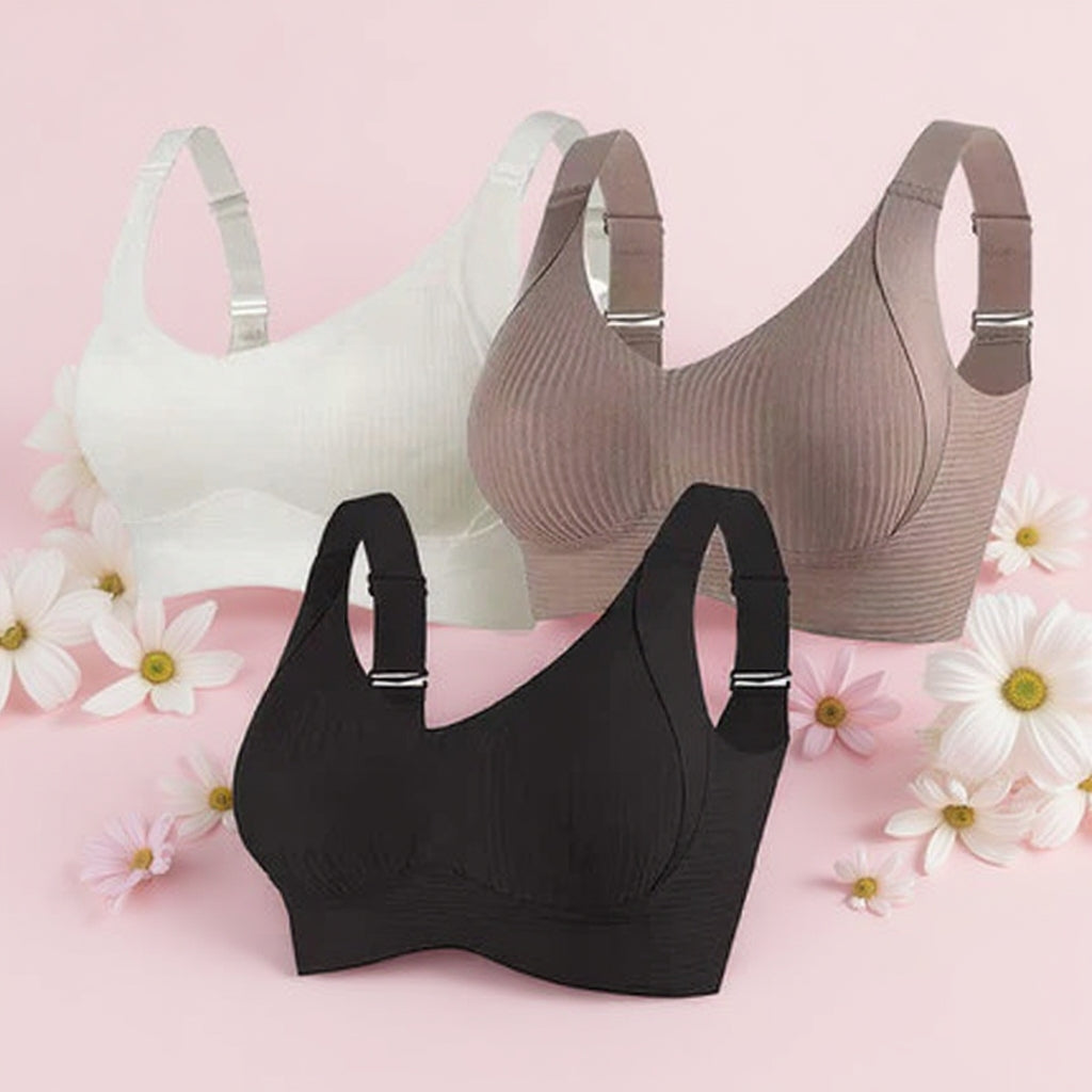 🎁✨Ensemble 3 pièces récemment amélioré🔥 Soutien-gorge push-up sans armatures ultra-soutenant👍 Dites adieu aux seins tombants