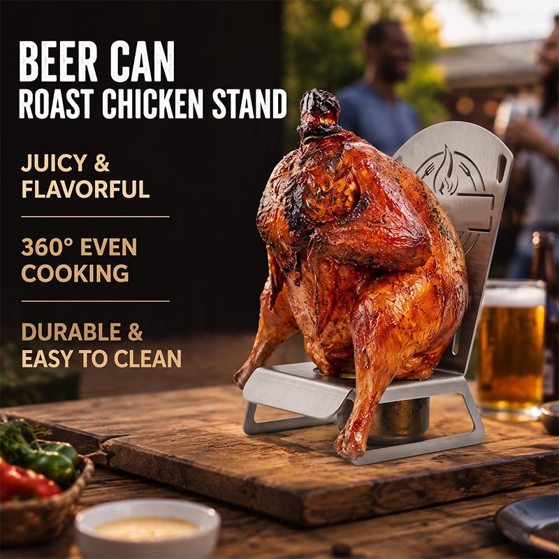 🍗 Support pour poulet à la canette de bière : support vertical pour barbecue et four ! 🍻
