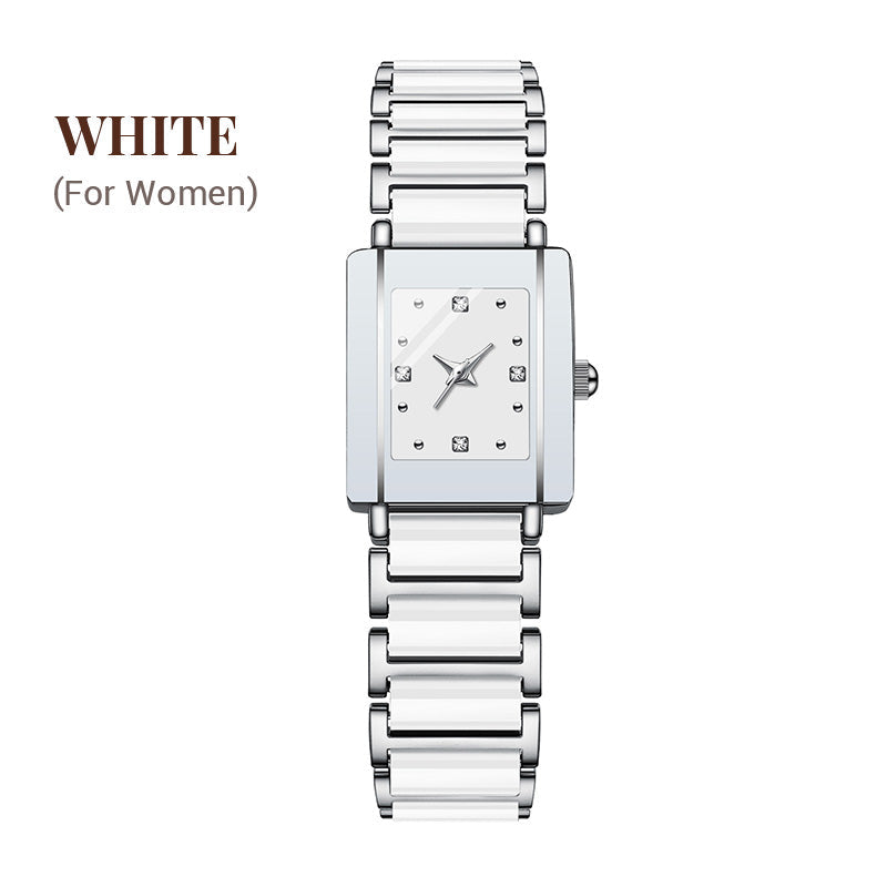 ⌚ Montre élégante à bracelet en céramique — Étanche jusqu'à 3 ATM, mouvement à quartz, coffret cadeau inclus