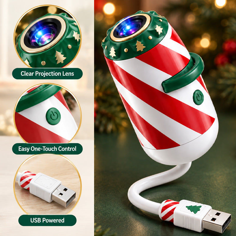 🎄🚗 Projecteur de Noël pour voiture « Joyeuse balade » — Lumière festive alimentée par USB avec diapositives de Noël