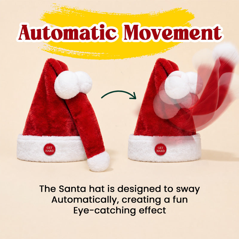 🎅😂 Funny Moving Santa Hat — Button-Activated Christmas Party Gag Gift