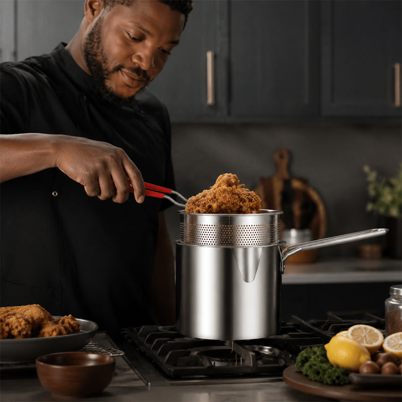 🍟 Mini-friteuse avec panier filtrant : friteuse en acier inoxydable pour petites quantités ! 🍳