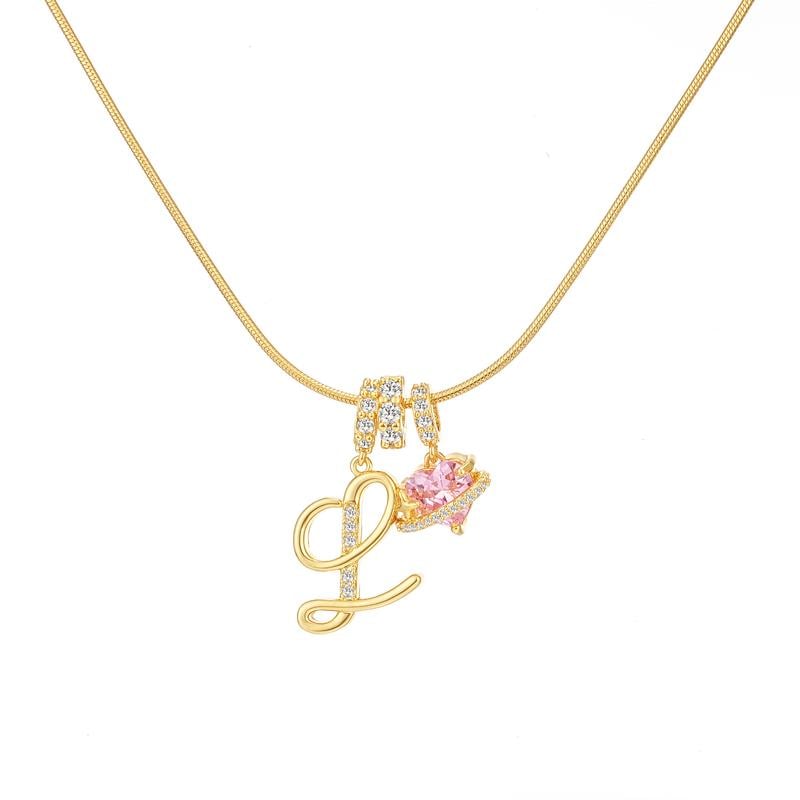 💖50% de réduction pour la Saint-Valentin✨ Collier pendentif lettre A-Z à trois rangs🎀