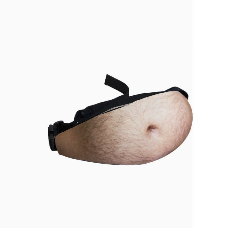 😂🎒 Sac banane rigolo — Un sac banane en forme de ventre, d'un réalisme hilarant, qui a l'air incroyablement vrai