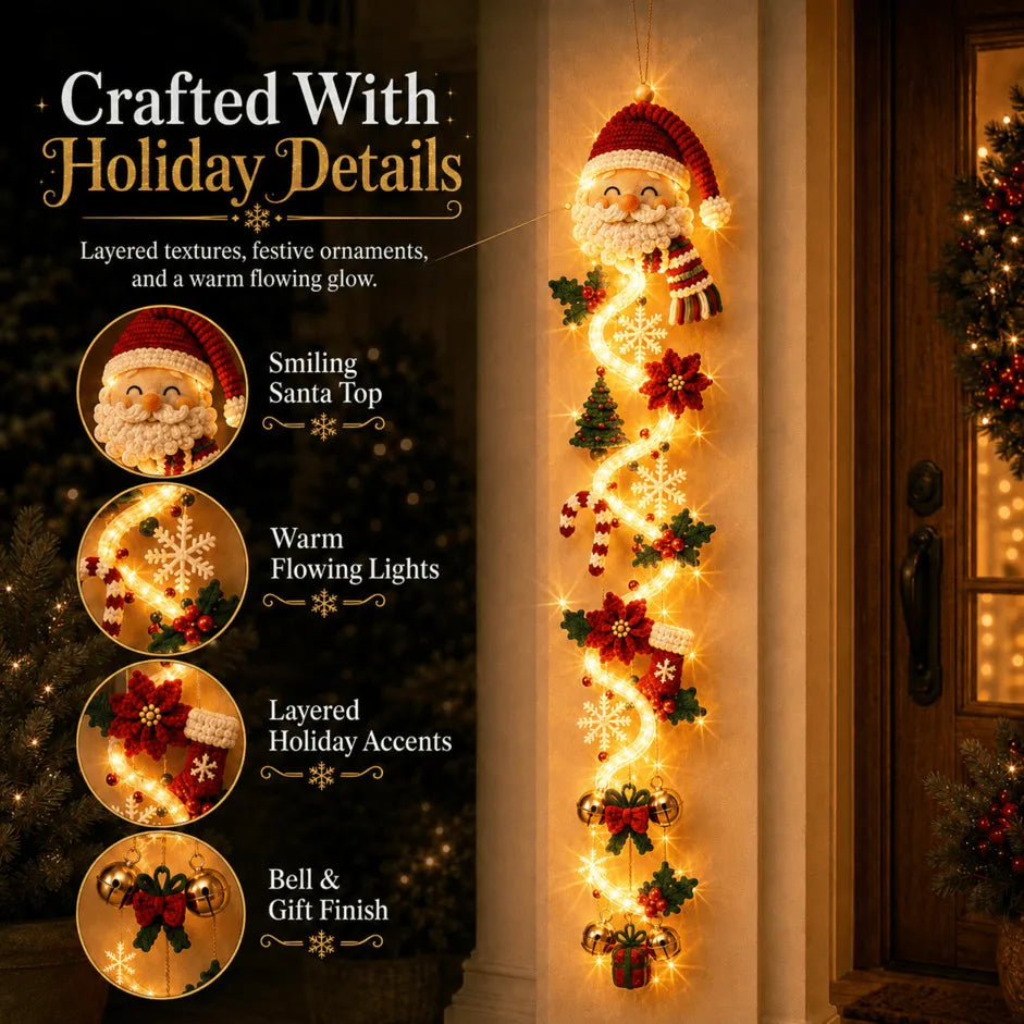 ✨🎄 Décoration de porte de Noël lumineuse — Lumière chaleureuse, charme artisanal, 6 modèles verticaux