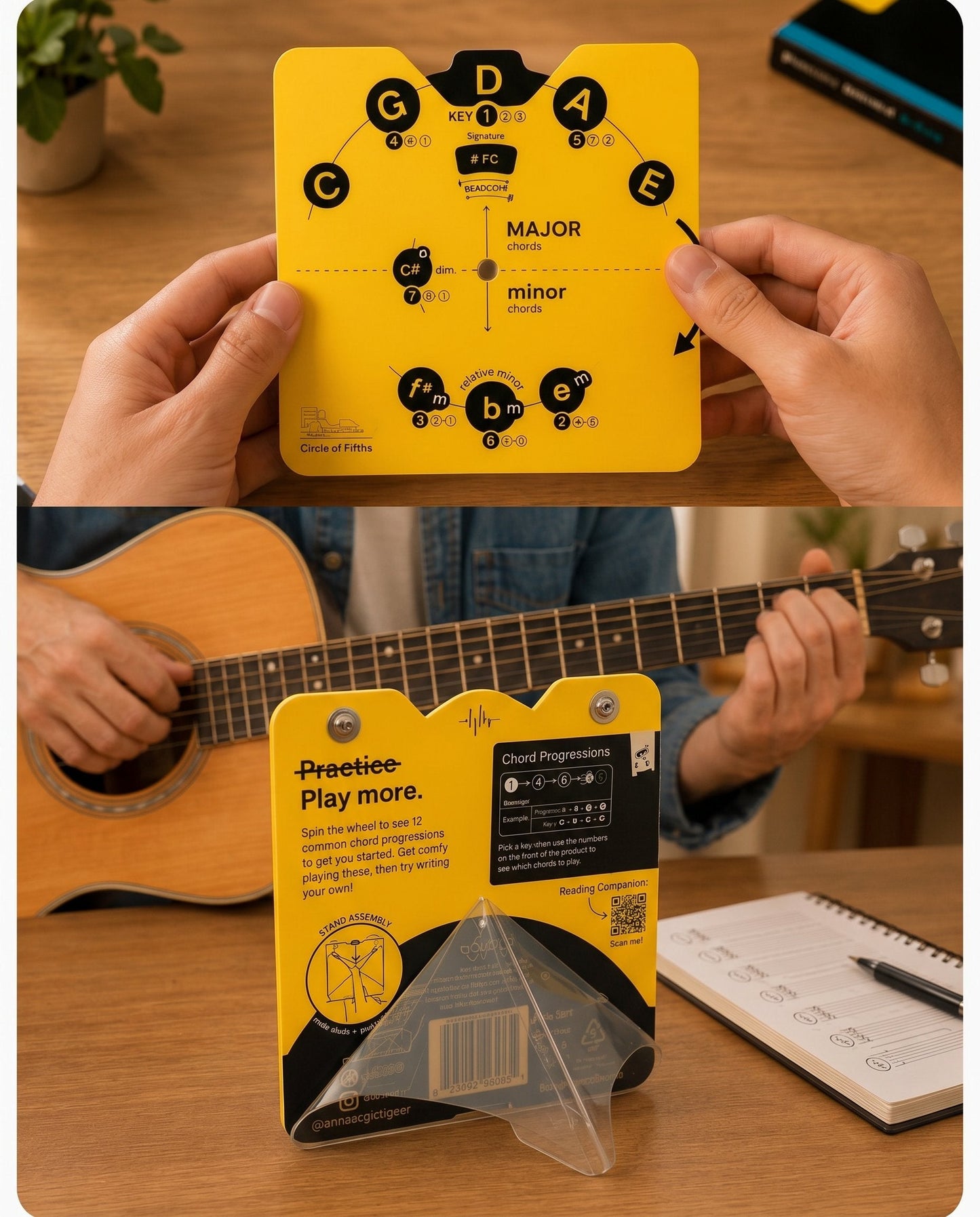 🎵 Kit de roues de décodage du cycle des quintes pour la théorie musicale : un outil visuel pour les accords et la composition ! ✨