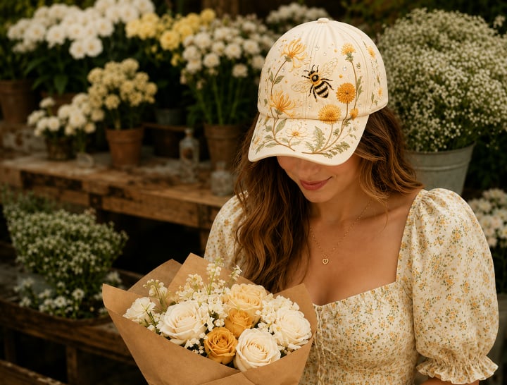 🌸🌿 Casquette de baseball « Garden Morning » : douceur du soleil et confort au quotidien ! ☀️🌱🧢
