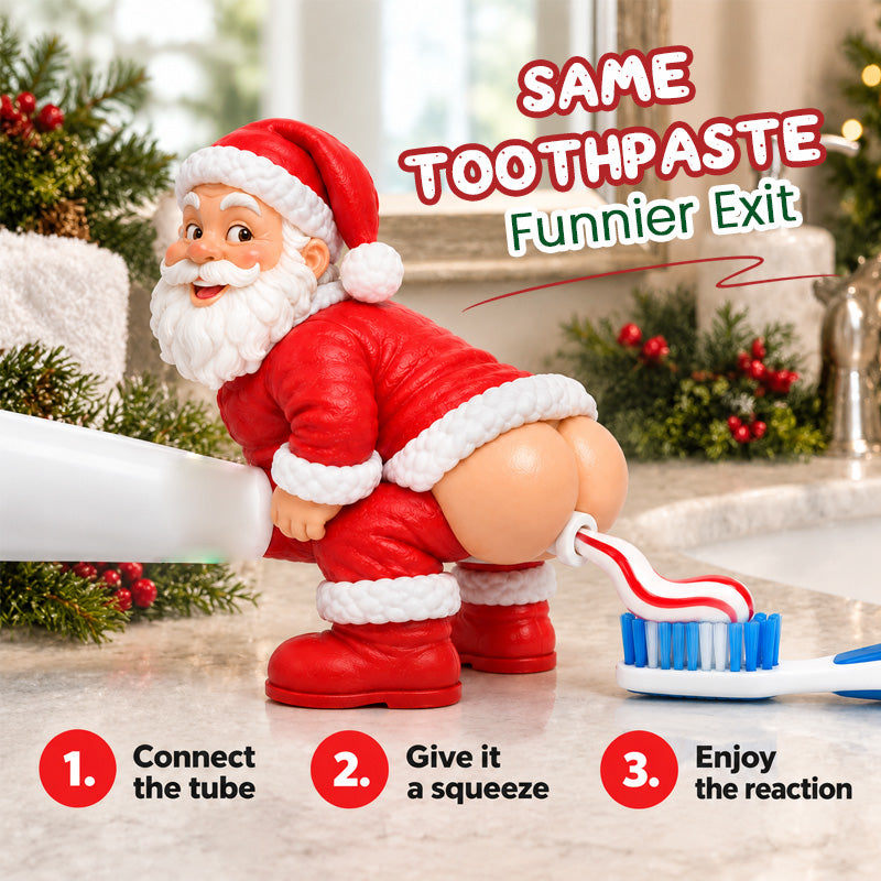 🎅Presse-dentifrice « Fesses du Père Noël » — Le même dentifrice, mais qui sort de manière plus amusante