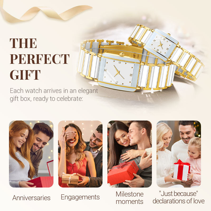⌚ Montre élégante à bracelet en céramique — Étanche jusqu'à 3 ATM, mouvement à quartz, coffret cadeau inclus