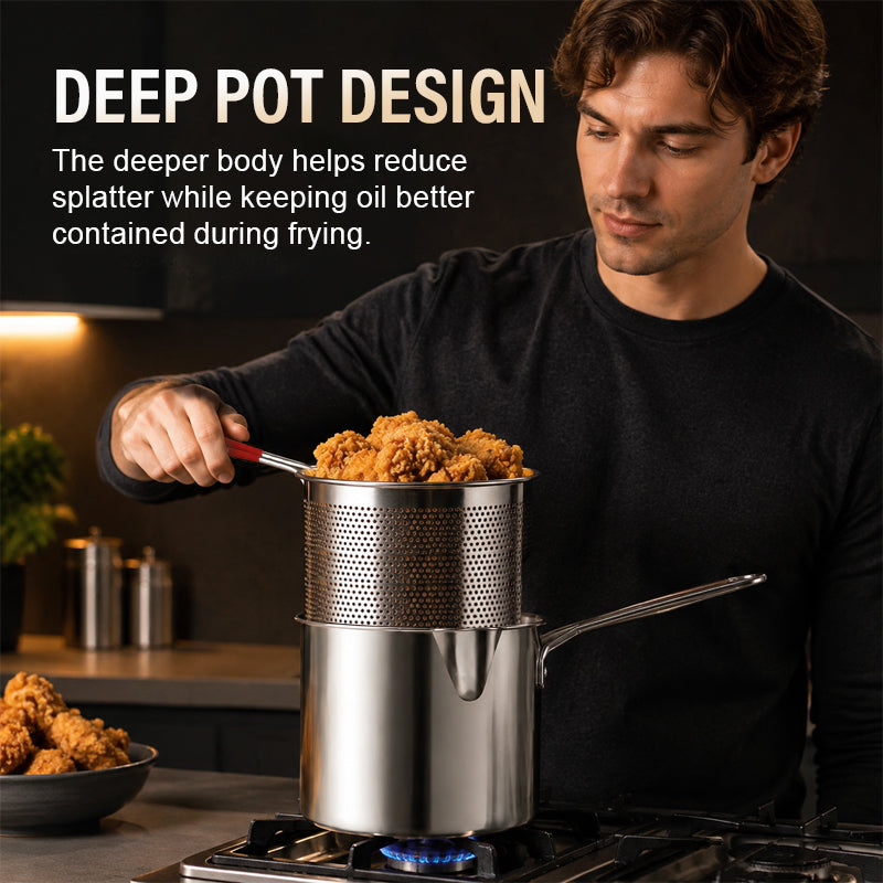 🍟 Mini-friteuse avec panier filtrant : friteuse en acier inoxydable pour petites quantités ! 🍳