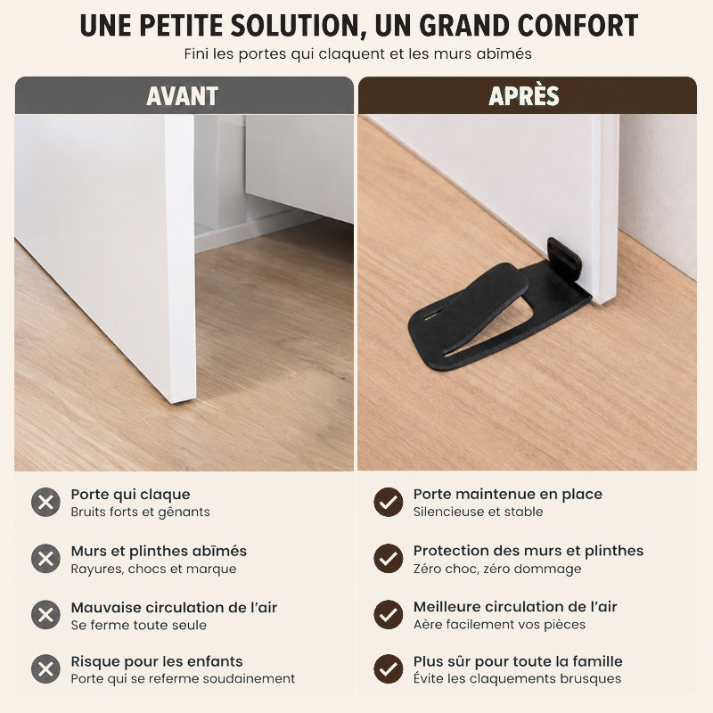 🚪🛡️ Butée de porte multifonctionnelle et discrète — Sécurité des bébés et contrôle quotidien des portes