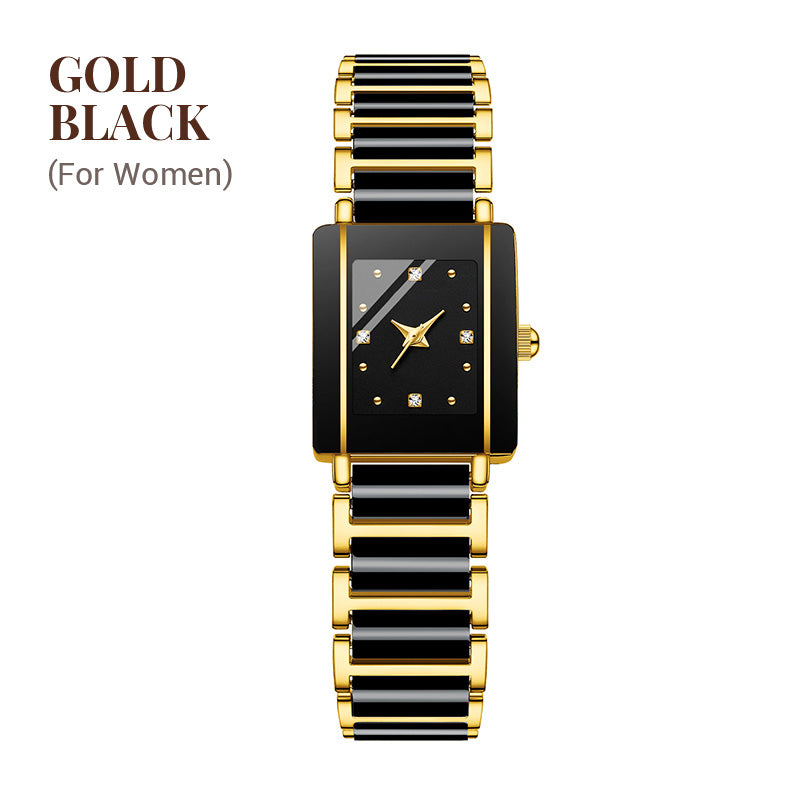 ⌚ Montre élégante à bracelet en céramique — Étanche jusqu'à 3 ATM, mouvement à quartz, coffret cadeau inclus