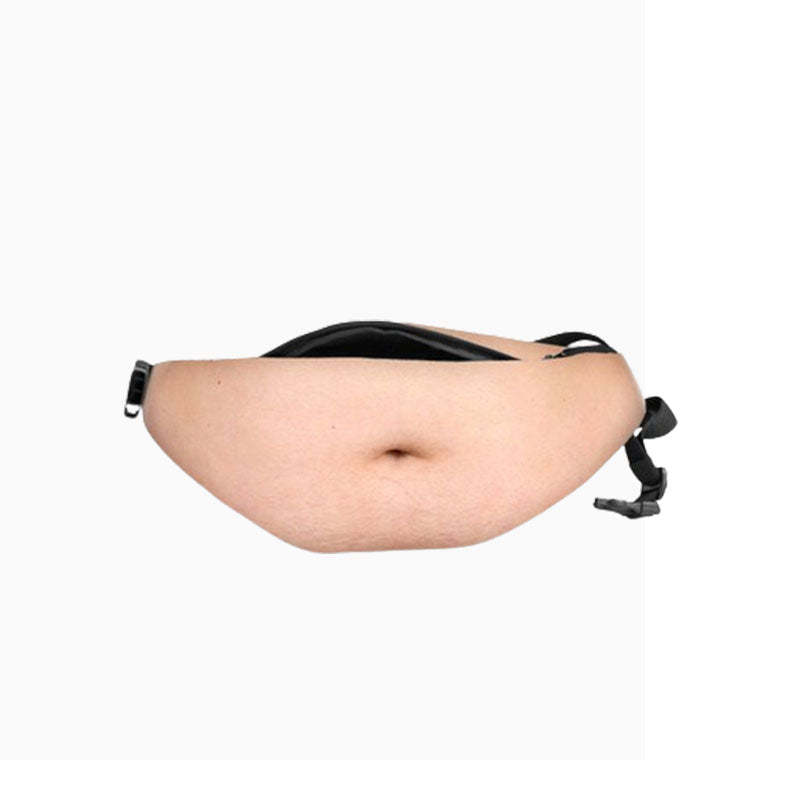😂🎒 Sac banane rigolo — Un sac banane en forme de ventre, d'un réalisme hilarant, qui a l'air incroyablement vrai
