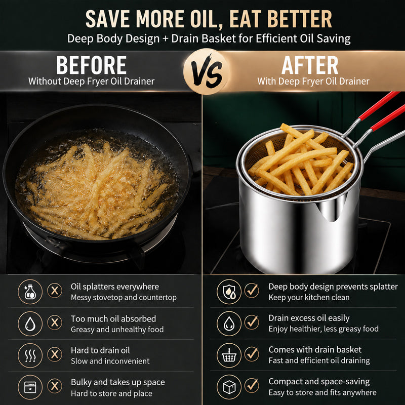 🍟 Mini-friteuse avec panier filtrant : friteuse en acier inoxydable pour petites quantités ! 🍳