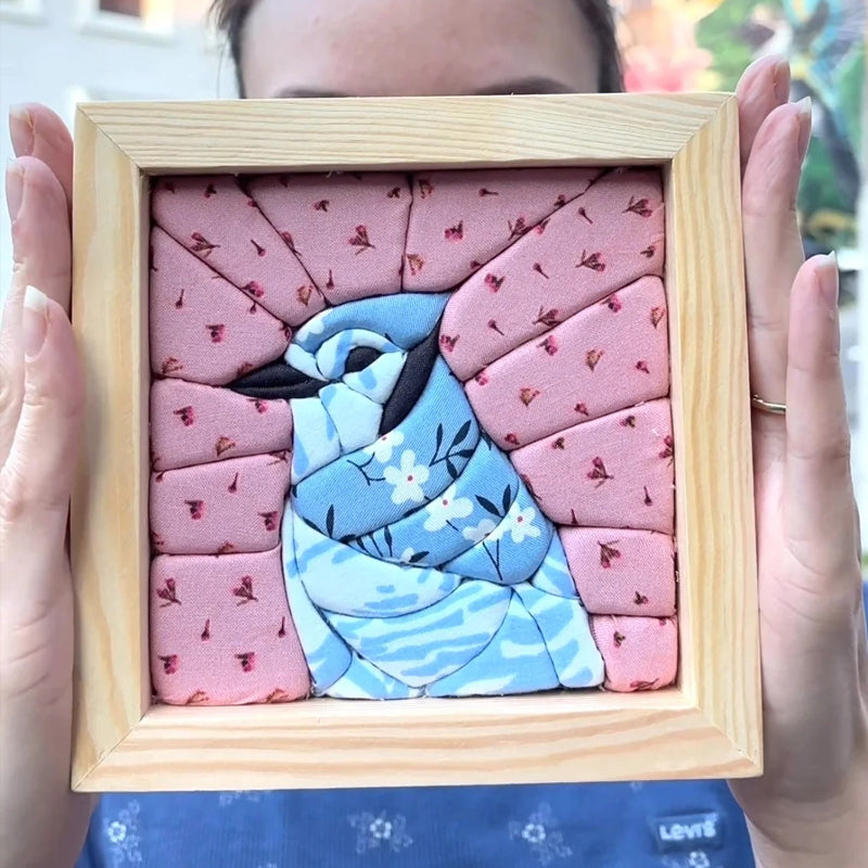 🖼️Une œuvre d'art rustique en patchwork, cousue à la main et encadrée ! 🌿