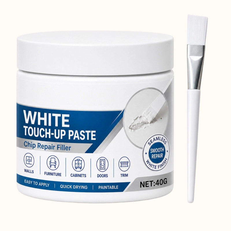 🖌️Effacez instantanément les rayures et les éraflures sur vos meubles ! ✨Pâte de retouche blanche facile à utiliser, avec pinceau de précision 🏡