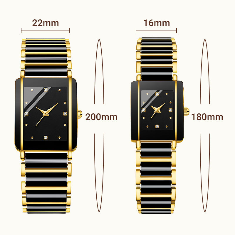 ⌚ Montre élégante à bracelet en céramique — Étanche jusqu'à 3 ATM, mouvement à quartz, coffret cadeau inclus