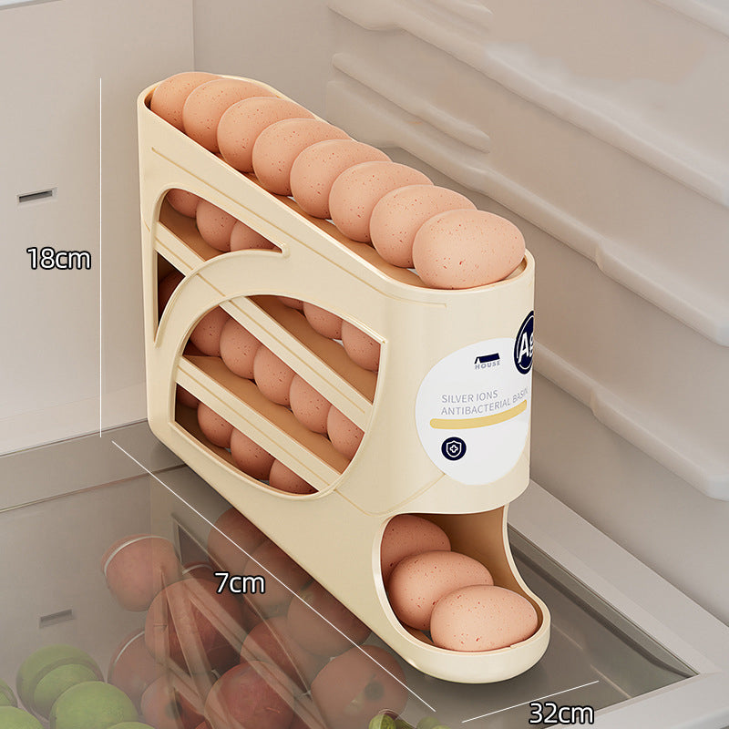 Organisateur à œufs roulant – Rangement peu encombrant pour réfrigérateur (30 œufs) 🥚