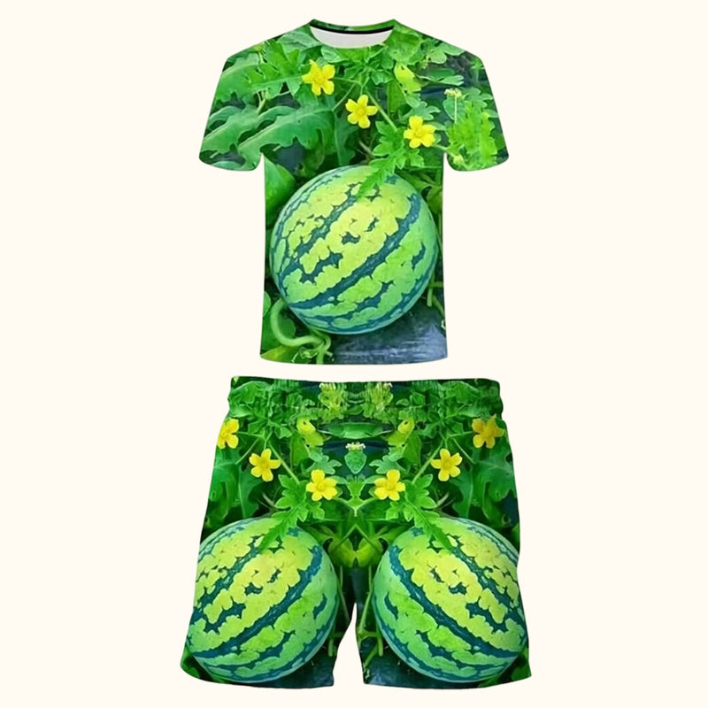 🍉🌿 Audacieux, juteux et plein de personnalité — Ensemble de t-shirts à imprimé pastèque